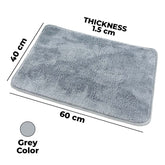 Kuber Industries Luxury Door Mat|Super Absorbent,Non-Slip & Comfortable|Anti Skid Bathroom |Multi-Utility Floor for Living Room,Bedroom,Entrances|40 x 60 cm,Grey, Pack of 2